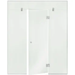 Andres Saunan lasiseinä Glass, ovi, iso lisäpala, kaksi korkeaa ikkunaa, saranat keskellä, oikea Clearance