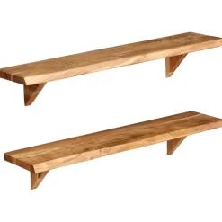 FinePRICE Seinähyllyt 2 kpl 90x20x16 cm kiinteä akaasiapuu Hot