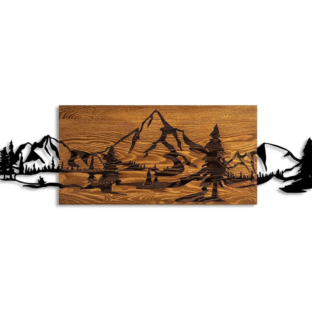 Seinäkoriste Mountain Range, ruskea/musta - Linento Furniture Sale