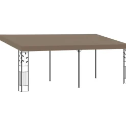 Seinään kiinnitettävä huvimaja 6x3x2,5 m harmaanruskea - FinePRICE New