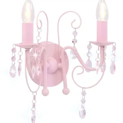 FinePRICE Seinävalaisin helmillä pinkki 2 x e14 polttimoa Online
