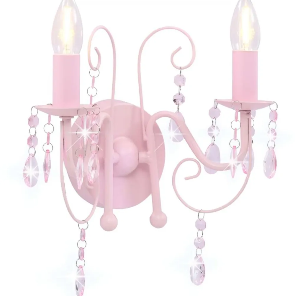 FinePRICE Seinävalaisin helmillä pinkki 2 x e14 polttimoa Online