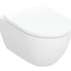 Seinä-WC-istuin Acanto Turboflush, Soft close -kannella, valkoinen - Geberit Discount