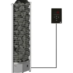 SAWO Sähkökiuas Tower Corner Ni2 6 kW 5-8 m³ erillinen ohjaus Outlet