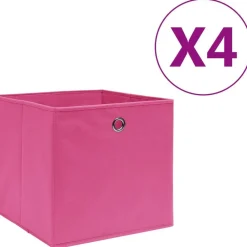 FinePRICE Säilytyslaatikot 4 kpl kuitukangas 28x28x28 cm pinkki Hot