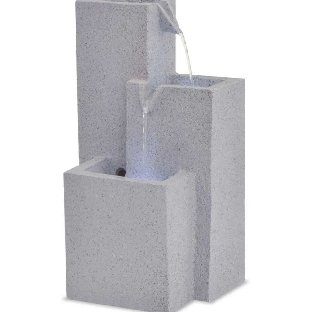 FinePRICE Sisätilan suihkulähde led-valolla polyresiini New