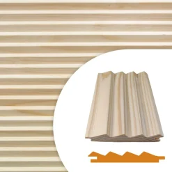 Sisustuspaneeli Laine STK, 12x90x3280, sormijatkettu erikoismänty, ympäripontattu, puuvalmis - Aarni Discount