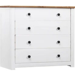 Sivukaappi valkoinen 80x40x73 cm mänty panama-sarja - FinePRICE