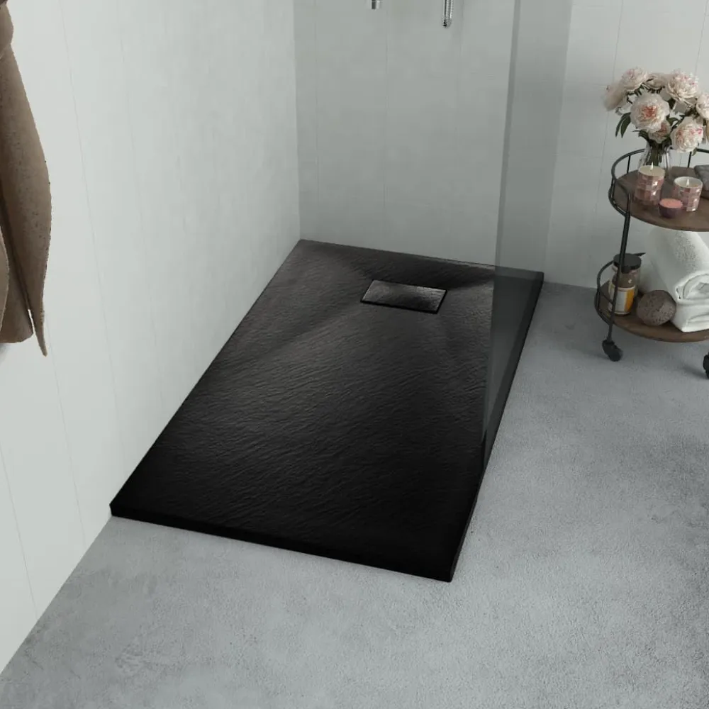 Suihkualusta 90x70 cm SMC musta - FinePRICE Discount