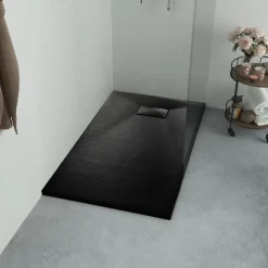 FinePRICE Suihkualusta 100x80 cm SMC musta Outlet