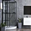 Bathlife Suihkukaappi Betrakta 900x900 mm pyöreä musta kehys Best