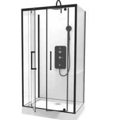 Suihkukaappi Urban, 800x1100mm, musta, kirkas lasi - Harma Discount