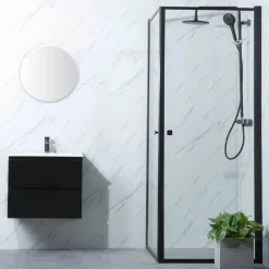 Bathlife Suihkunurkka Profil, 700-1000mm, kaksi ovea, musta, eri kokoja Outlet