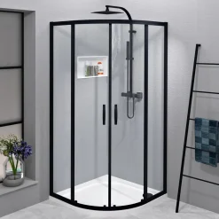 Interia Suihkunurkka Sigma Simply Black R550, kaareva, kirkas lasi, eri kokoja Clearance