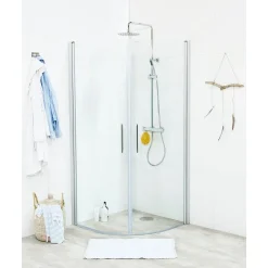 Noro Suihkunurkkaus Fix Trend R 88 800x800x1950 mm mattahopea kirkas lasi Outlet