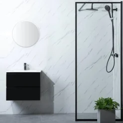 Bathlife Suihkuseinä Profil 700x2000 mm kirkas lasi musta Sale