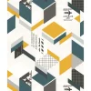 Tapetti Lutece Les Aventures 21 51164402, graafinen/geometrinen, moderni, harmaa/keltainen - Lutéce Sale