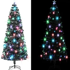 Tekojoulukuusi jalustalla, 7 eri väristä valoa, 240cm, 380 oksaa - FinePRICE Hot