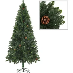FinePRICE Tekojoulukuusi kävyillä, vihreä, 180cm Discount