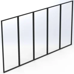 Terassilasi P23 kiinteä 5-os., musta, kirkas lasi, mittatilaus - Keraplast Discount