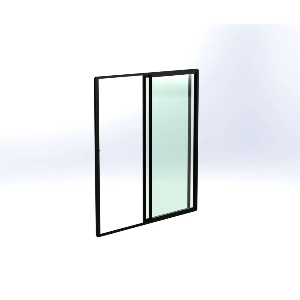 Keraplast Terassin lasiliukuovi 2-os. 2100x1945mm, kirkas/musta, sisäpuolinen nuppilukitus New