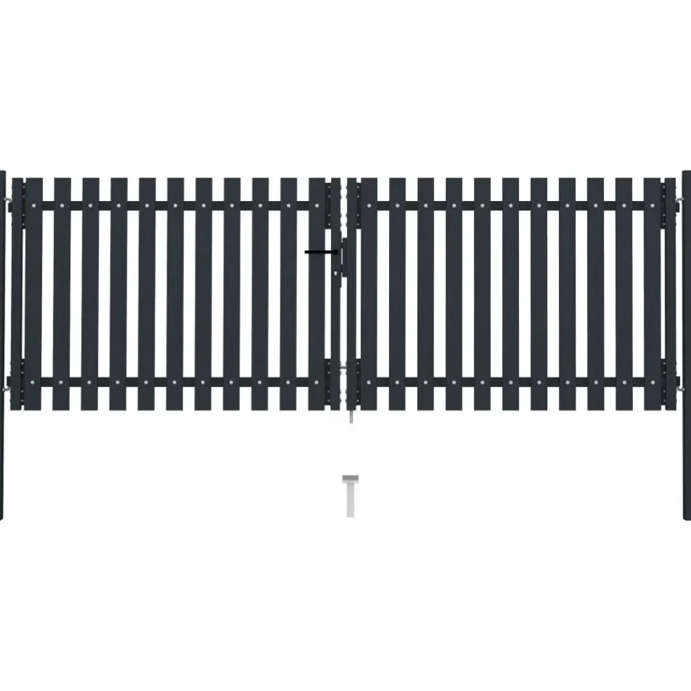 Tuplaovi pihaportti teräs 306x150 cm antrasiitti - FinePRICE Best