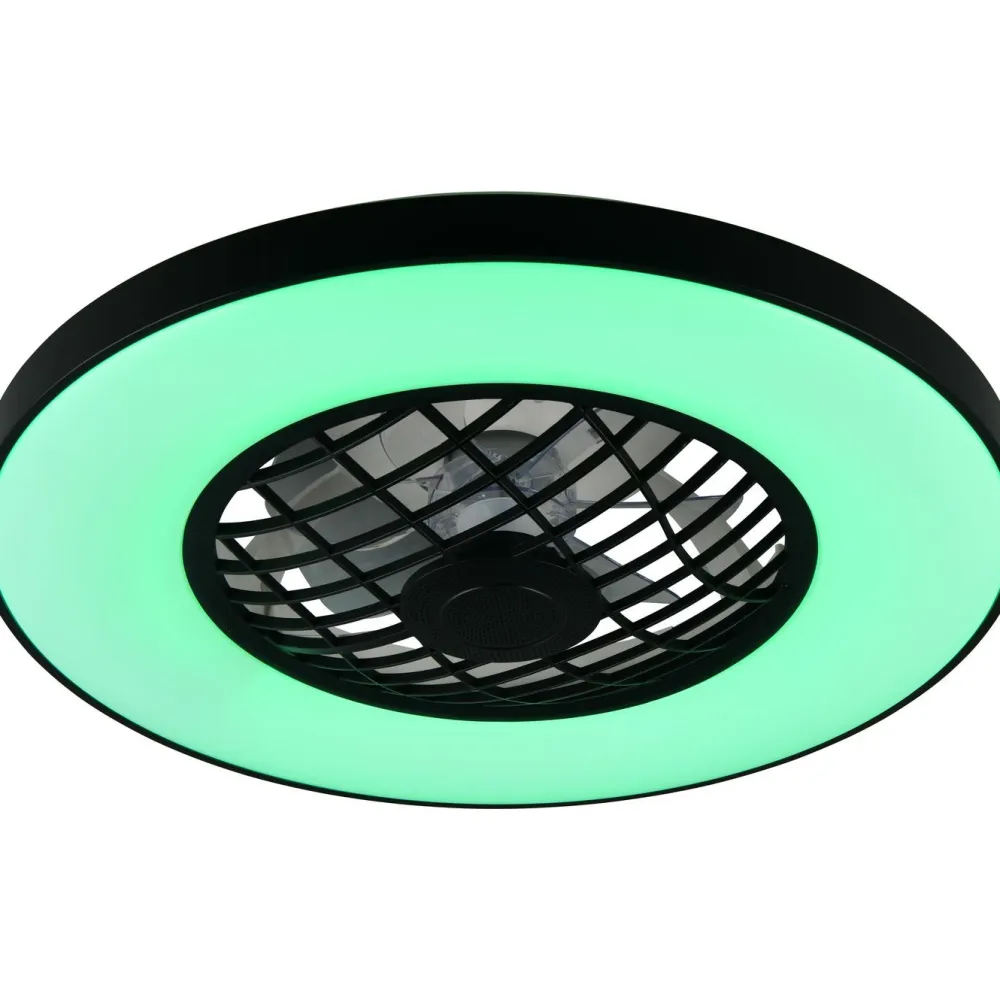 Tuuletinkattovalaisin Linköping Ø59cm LED RGB Bluetooth-kaiutin musta - Trio Online