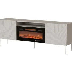 TV-taso + takka Art Deco 190 EF II, beige/musta - Nomla Clearance