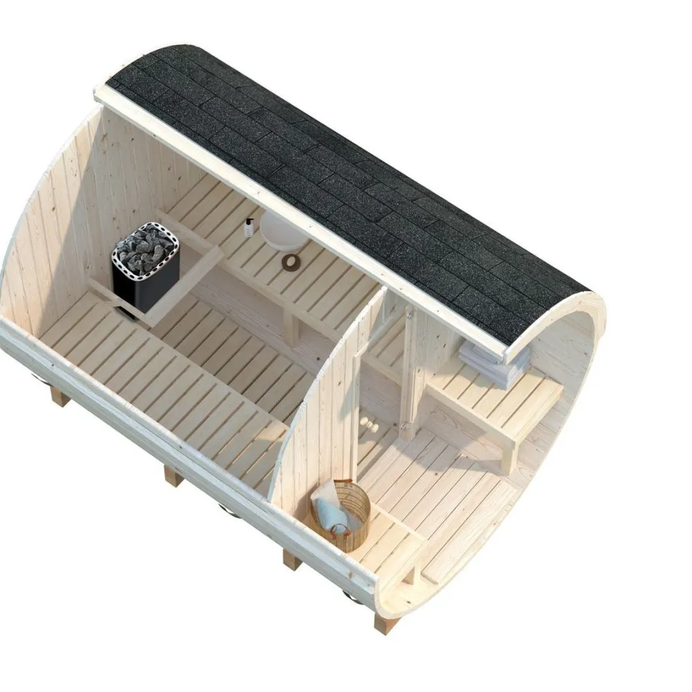 Tynnyrisauna Anita 1,6+0,7 m² - Palmako Outlet