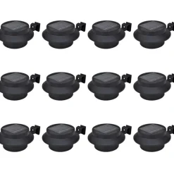 Ulkoaurinkokennovalaisin aitaan 12 kpl led musta - FinePRICE Sale
