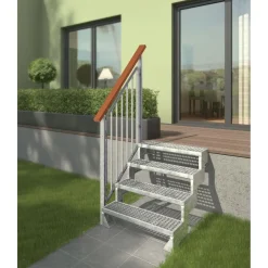 Ulkoportaat Gardentop Gallersteg yhdellä Nordic-kaiteella eri kokoja - Dolle Online