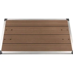 FinePRICE Ulkosuihkualusta WPC ruostumaton teräs 110x62 cm ruskea Outlet