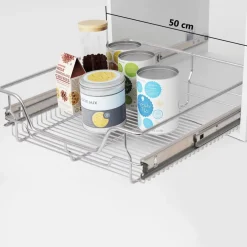 Ulosvedettävä ritilälaatikot 2 kpl 500mm hopea - FinePRICE