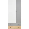 Vaatekaappi PIXEL SYSTEM PX3, 80x190cm, valkoinen/harmaa - Nomla