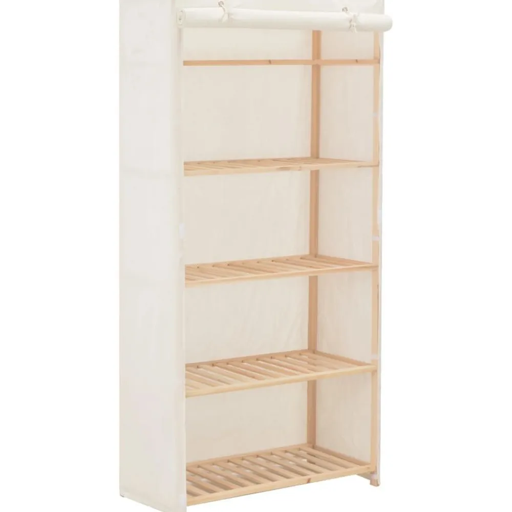 Vaatekaappi valkoinen 79cm kangas - FinePRICE New