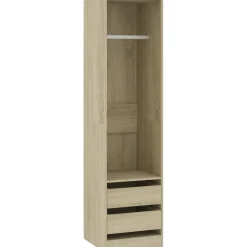 FinePRICE Vaatekaappi vetolaatikoilla Sonoma-tammi 50cm lastulevy Outlet