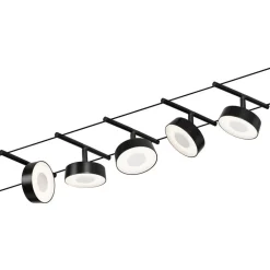 Paulmann Vaijerivalaisinsetti CorDuo Circle, 5x180lm, 5x5W, 3000K, 230/12V, eri värejä Best