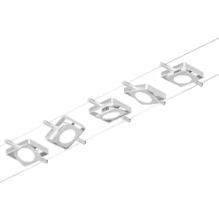 Vaijerivalaisinsetti CorDuo RoundMac Basic, 3000K, 230/12V, 5 valaisinta, kromi - Paulmann Discount