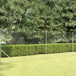 Verkkoaita tolpilla galvanoitu teräs 15x1,5 m hopea - FinePRICE Hot
