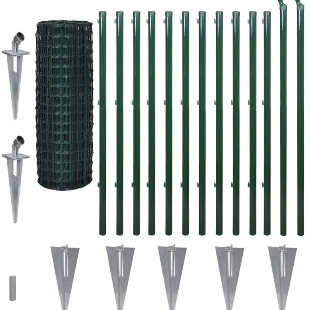 Verkkoaita tolppa+maapiikki teräs 25x1.2m vihreä - FinePRICE New