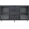 Vitriini Dalby, 3 laatikolla, 140x40x85cm, musta - House Nordic Clearance