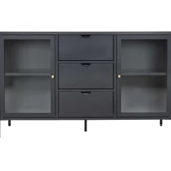 Vitriini Dalby, 3 laatikolla, 140x40x85cm, musta - House Nordic Clearance