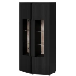 Vitriinikaappi 2D MICHELLE, musta (1076) - Nomla Outlet