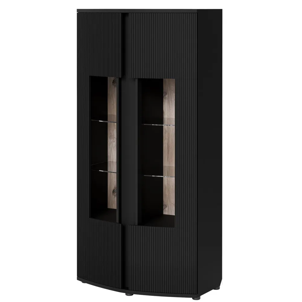 Vitriinikaappi 2D MICHELLE, musta (1076) - Nomla Outlet