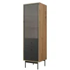 Vitriinikaappi 1D3SZ BARTISE, musta/ruskea (7603) - Nomla Outlet