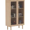 Vitriinikaappi HANSEN 90x40xK150 cm, melamiini, beige - Home4you Discount