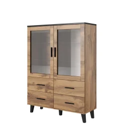 Vitriinikaappi LOTTA II 120 2D4S, beige/musta (2711) - Nomla Hot