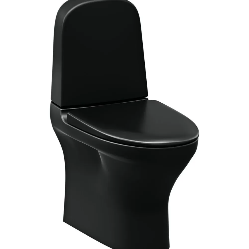 WC-istuin Estetic 8300, S/P-piilolukko, Soft Close -kansi, mattamusta - Gustavsberg New