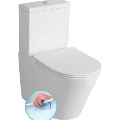 WC-istuin Pako Rimless soft-close -kannella kaksoishuuhtelu, valkoinen - Interia Sale