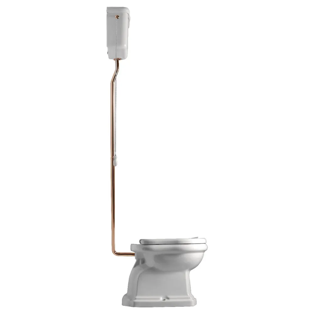 WC-istuin Retro 1 P-lukko keraamisella yläsäiliöllä pronssi - Kerasan Online